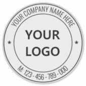 Uw Bedrijf Logo en aangepaste tekst Business Stick Sticker (Voorkant)