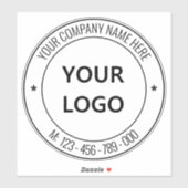 Uw Bedrijf Logo en aangepaste tekst Business Stick Sticker (Vel)