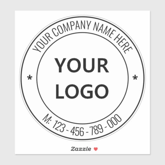 Uw Bedrijf Logo en aangepaste tekst Business Stick Sticker (Vel)