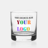 Uw Bedrijf Logo en Aangepaste Tekst Business Whisky Glas (Achterkant)
