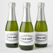 Uw bedrijf Logo en aangepaste tekst fles labels Sparkling Wijnetiket (Flessen)