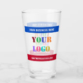 Uw bedrijf Logo en aangepaste tekst glas Sjabloon (Achterkant)