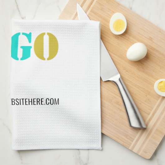 Uw bedrijf Logo en aangepaste tekst keukenhanddoek (Quarter Fold)