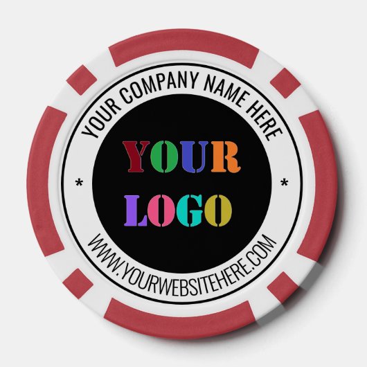 Uw bedrijf Logo en aangepaste tekst poker chips (Achterkant)