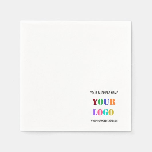 Uw bedrijf Logo en aangepaste tekst servetten Sjab (Voorkant)