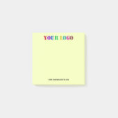 Uw Bedrijf Logo en Aangepaste Tekst Sticky Notes (Voorkant)