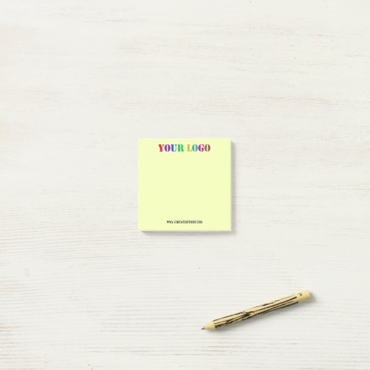 Uw Bedrijf Logo en Aangepaste Tekst Sticky Notes (Op bureau)