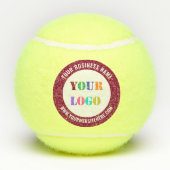 Uw bedrijf Logo en aangepaste tekst tennisbal Tennisballen (Achterkant)