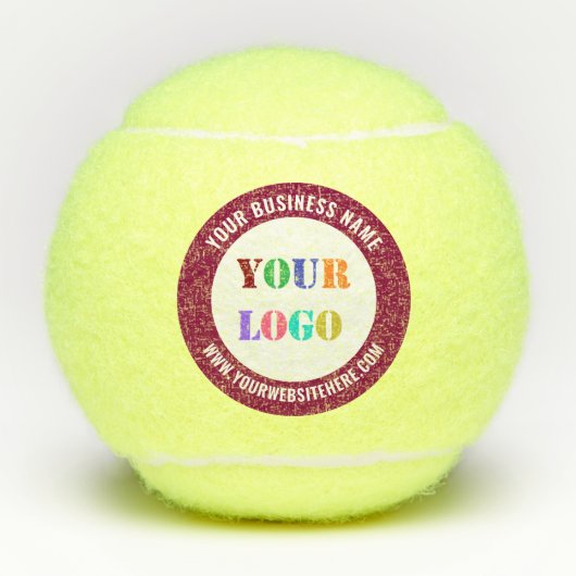 Uw bedrijf Logo en aangepaste tekst tennisbal Tennisballen (Voorkant)