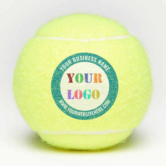 Uw bedrijf Logo en aangepaste tekst tennisballen (Voorkant)