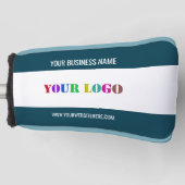 Uw Bedrijf Logo en Custom Text Golf Head Hoesje Golfheadcover (Voorkant)