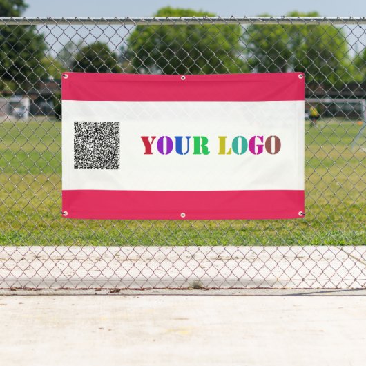 Uw Bedrijf Logo en QR Code Promotionele Banner (Insitu)