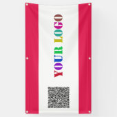 Uw Bedrijf Logo en QR Code Promotionele Banner (Verticaal)