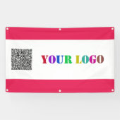 Uw Bedrijf Logo en QR Code Promotionele Banner (Horizontaal)