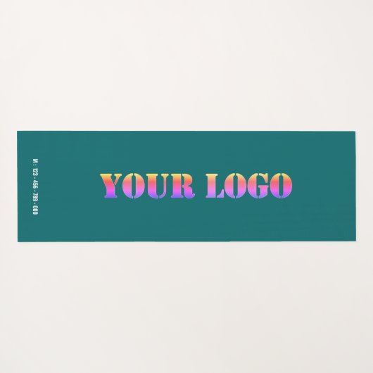 Uw bedrijf Logo en tekst bedrijf Yoga Mat (Achterkant (horizontaal))