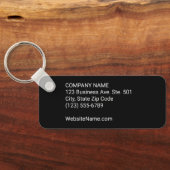 Uw bedrijf Logo en Tekst bedrijfssoftware zwart Sleutelhanger (Achterkant)