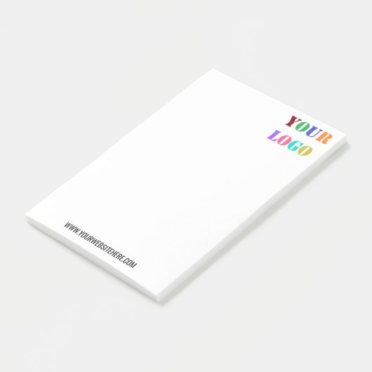 Uw Bedrijf Logo en Tekst Business Sticky Notes (Schuin)
