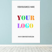 Uw bedrijf Logo en tekst Canvas Print Voorbeeld (Insitu (Houten vloer))