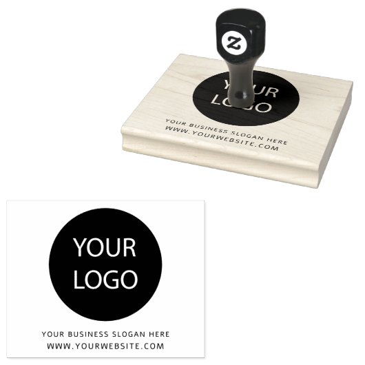Uw bedrijf Logo en tekst Custom Large Rubberstempel (Gestempeld)