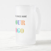 Uw bedrijf Logo en tekst Frosted Glass Beer Mok (Voorkant rechts)