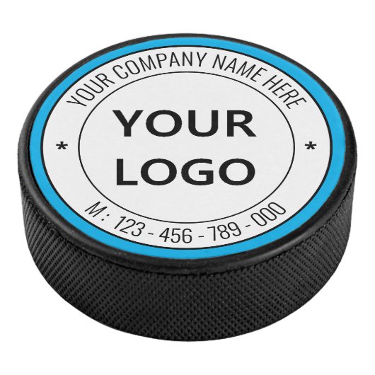 Uw Bedrijf Logo en Tekst Hockey Puck Sjabloon (3/4)