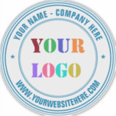 Uw Bedrijf Logo en Tekst Ronde Sticker (Voorkant)