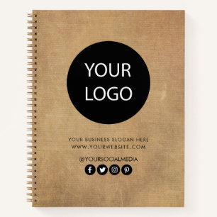 Uw bedrijf Logo en tekstbedrijf Branded Brown Notitieboek