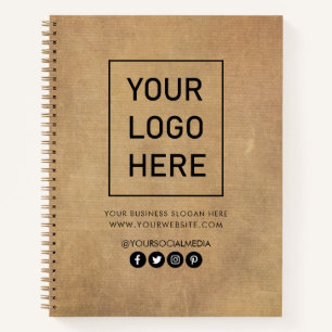 Uw bedrijf Logo en tekstbedrijf Branded Brown Notitieboek