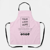 Uw bedrijf Logo en tekstbedrijf Branded Pink Schort (Voorkant)