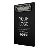 Uw bedrijf Logo en tekstbedrijf Branded zwart Mini Klembord (Angled2)