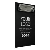 Uw bedrijf Logo en tekstbedrijf Branded zwart Mini Klembord (Schuin)