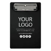 Uw bedrijf Logo en tekstbedrijf Branded zwart Mini Klembord (Voorkant)