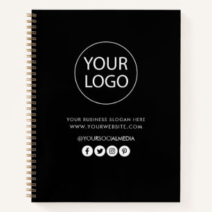 Uw bedrijf Logo en tekstbedrijf Branded zwart Notitieboek