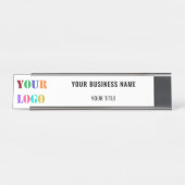 Uw Bedrijf Logo en Tekstzaken Bureau Naambordje (Voorkant)