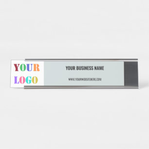 Uw bedrijf Logo en Tex Business Desk Naam Bord Bureau Naambordje