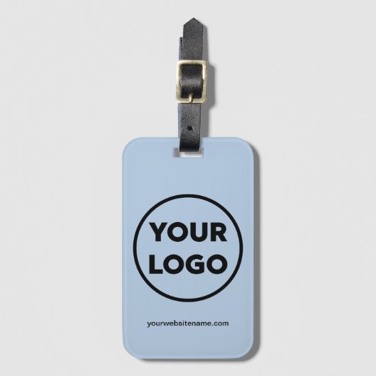 Uw bedrijf Logo en zakelijke website lichtblauw Bagagelabel (Voorkant (verticaal))