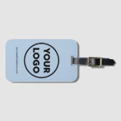 Uw bedrijf Logo en zakelijke website lichtblauw Bagagelabel (Voorkant (horizontaal))