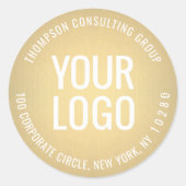 Uw bedrijf Logo Faux Gold Foil retouradres Ronde Sticker (Voorkant)