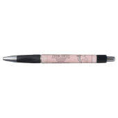Uw bedrijf Logo Feminine Girly Pink White Pen (Voorkant)