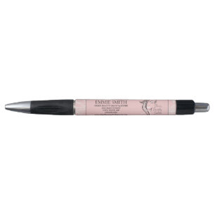 Uw bedrijf Logo Feminine Girly Pink White Pen