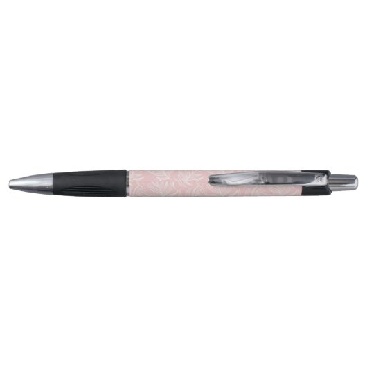 Uw bedrijf Logo Feminine Girly Pink White Pen (Achterkant)