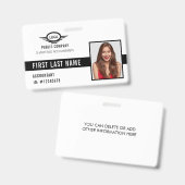 Uw bedrijf Logo Foto Naam ID Badge (Voor- en achterkant)