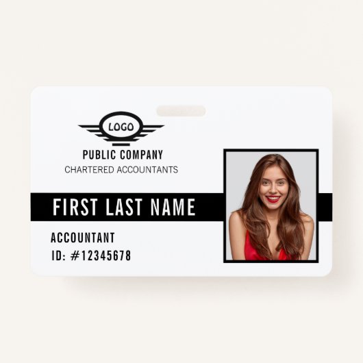 Uw bedrijf Logo Foto Naam ID Badge (Voorkant)