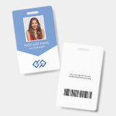 Uw bedrijf Logo Foto Naam ID Badge (Voor- en achterkant)