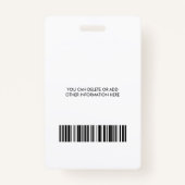 Uw bedrijf Logo Foto Naam ID Badge (Achterkant)