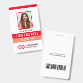 Uw bedrijf Logo Foto Naam ID Badge (Voor- en achterkant)