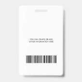 Uw bedrijf Logo Foto Naam ID Badge (Achterkant)