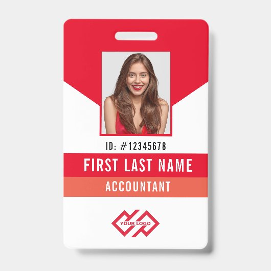 Uw bedrijf Logo Foto Naam ID Badge (Voorkant)