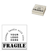 Uw Bedrijf Logo Fragile verzending rubber stempel (Gestempeld)
