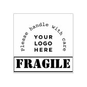 Uw Bedrijf Logo Fragile verzending rubber stempel (Afrduk)